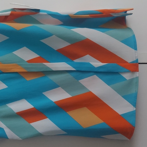 JM Studio by John Meyer Geometric Lattice Print Blouse Size Medium NWT - Picture 3 of 15